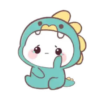 😢 emoji 🦖Mochi Dino // @LeninSticker Telegram sticker 23 of 24