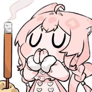 🙏 emoji 粉猫H46 @zhaxia_cn Telegram sticker 16 of 48