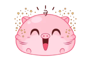 😄 emoji Chubby Mochi Pig @bistic Telegram sticker 1 of 16