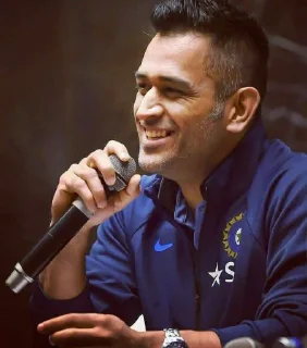 🎤 emoji @stickersbag 😎 MS Dhoni 💖 Telegram sticker 8 of 60