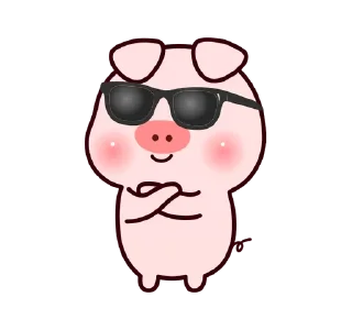 😎 emoji ❲ ⎙ @crmll06 ❳ little piggy Telegram sticker 22 of 25