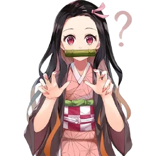 🤔 emoji Nezuko chan @animestickerchannel Telegram sticker 6 of 120