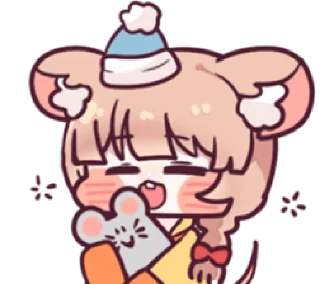 😌 emoji chu chu ratty | @cutestickers4you Telegram sticker 19 of 24