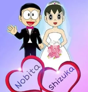 👩‍❤️‍👨 emoji @stickersbag 🌟 Nobita Shizuka 💖 Telegram sticker 9 of 41