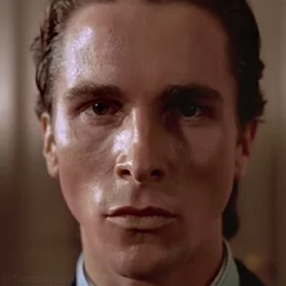 😐 emoji American Psycho @moviestickerss Telegram sticker 6 of 45