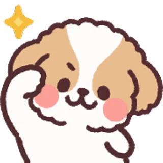 ⭐ emoji fluffy dog @stickieri Telegram sticker 9 of 40