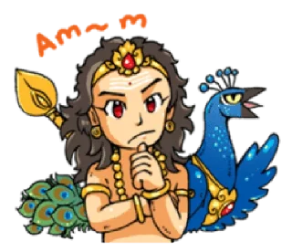 🤔 emoji Kartikeya & Ganesha • @HinduStickers Telegram sticker 19 of 41