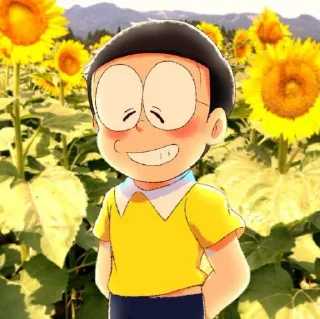☺️ emoji @stickersbag 🌟 Nobita 🍃🌸 Telegram sticker 22 of 50