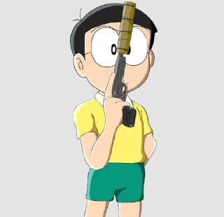 🔫 emoji @stickersbag 🌟 Nobita 🍃🌸 Telegram sticker 14 of 50
