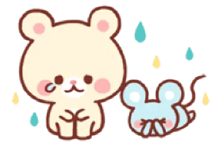 😢 emoji bear & bunny | @cutestickers4you Telegram sticker 5 of 35