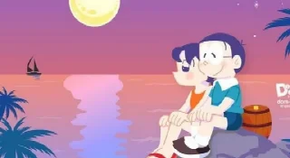 🏝 emoji Shizuka❤️Nobita Telegram sticker 19 of 43