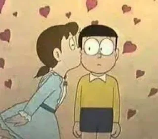 💋 emoji Shizuka❤️Nobita Telegram sticker 17 of 43