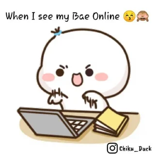 😍 emoji Chiku duck 🌸🍃 @stickersbag Telegram sticker 7 of 120