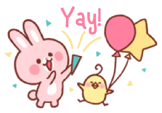 🥳 emoji bear & bunny | @cutestickers4you Telegram sticker 16 of 35