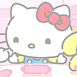 🥸 emoji 𓏲࣪  hello kitty pastel! {❀- @scribbnle} Telegram sticker 11 of 12