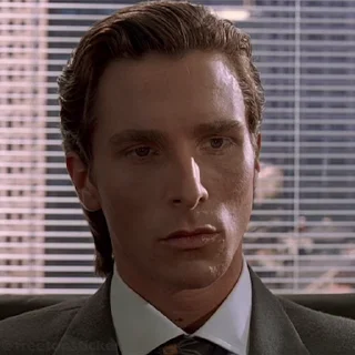 😑 emoji American Psycho @moviestickerss Telegram sticker 18 of 45
