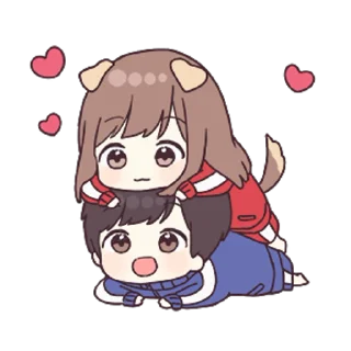 ❤️ emoji Jersey Couple Animated [@KawaiiStickersHere] Telegram sticker 7 of 50