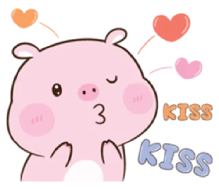😘 emoji love piggy | @cutestickers4you Telegram sticker 10 of 40