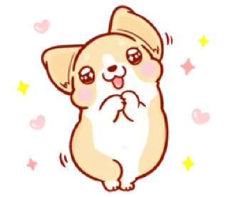 🤩 emoji corgi in-love | @cutestickers4you Telegram sticker 21 of 37