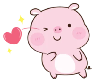 💕 emoji love piggy | @cutestickers4you Telegram sticker 8 of 40