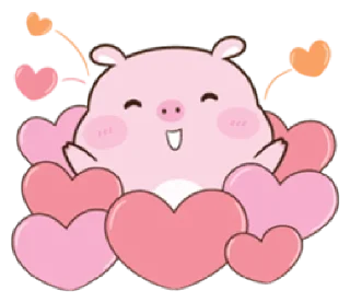 ❤️ emoji love piggy | @cutestickers4you Telegram sticker 7 of 40