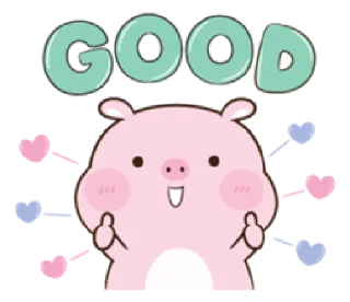 👍 emoji love piggy | @cutestickers4you Telegram sticker 6 of 40