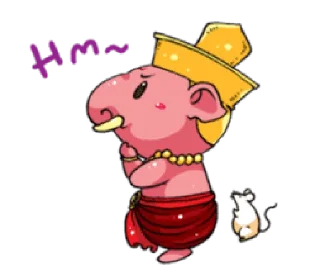 🤔 emoji Kartikeya & Ganesha • @HinduStickers Telegram sticker 2 of 41