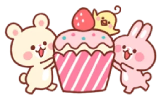 🧁 emoji bear & bunny | @cutestickers4you Telegram sticker 6 of 35