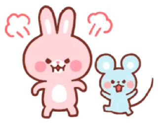 😤 emoji bear & bunny | @cutestickers4you Telegram sticker 7 of 35