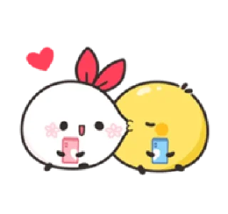 😚 emoji chick & bunny | @cutestickers4you Telegram sticker 7 of 20