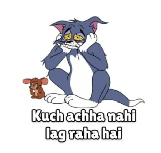 😓 emoji @stickersbag 🌟 Tom & jerry text 💖 Telegram sticker 4 of 80