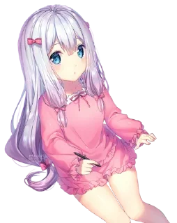 😐 emoji Sagiri Izumi @AnimeStickersIndo Telegram sticker 10 of 45