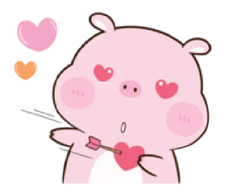 😍 emoji love piggy | @cutestickers4you Telegram sticker 23 of 40