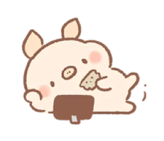 😌 emoji Bread Tree's Piggy | @cutestickers4you Telegram sticker 3 of 40