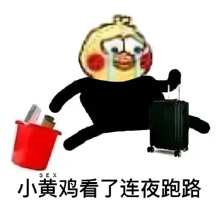 🐤 emoji ____看了连夜跑路 by @agoudbg Telegram sticker 16 of 40