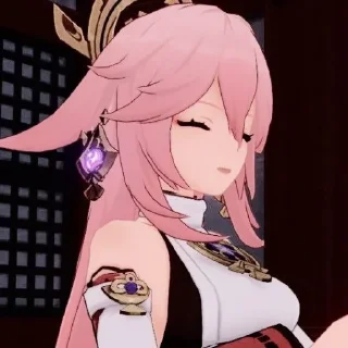 🥵 emoji Yae Miko 𔓕 @StikerAnimee Telegram sticker 17 of 50