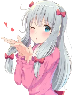 😘 emoji Sagiri Izumi @AnimeStickersIndo Telegram sticker 18 of 45