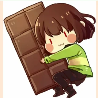 🥺 emoji CHARA AND FRISK - (mostly chara) Telegram sticker 8 of 14