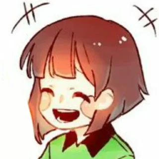 😂 emoji CHARA AND FRISK - (mostly chara) Telegram sticker 9 of 14