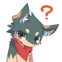 ❓ emoji Hello! I'm Izuna. Telegram sticker 7 of 40
