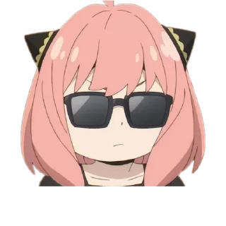 😎 emoji Anya 💜 @cutelovestickers Telegram sticker 20 of 37