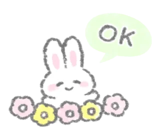 💭 emoji The white bunny  @kmjae Telegram sticker 19 of 39