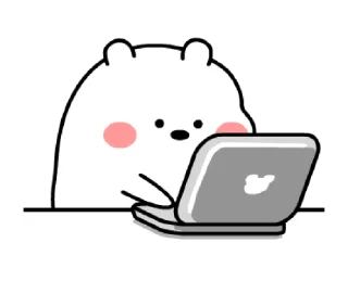 Sticker from plo; chubby white bear @noustiker