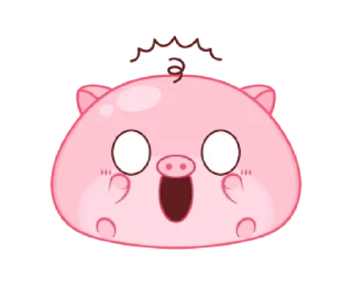 😱 emoji Chubby Mochi Pig @bistic Telegram sticker 5 of 16