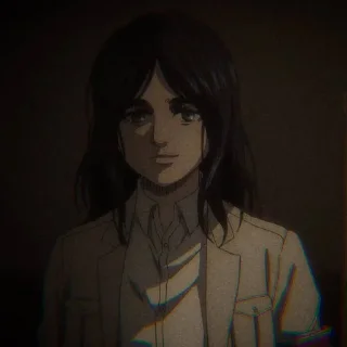 🌒 emoji pieck finger dark . @SNKnotee Telegram sticker 19 of 22
