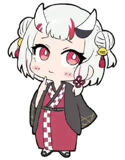 🤔 emoji Nakiri Ayame ➜ @animee_stickers Telegram sticker 24 of 56