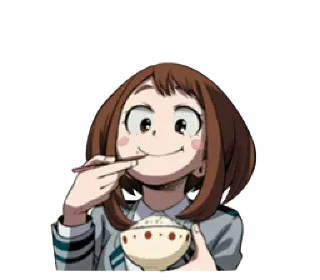 😊 emoji ochako uraraka @animestickerchannel Telegram sticker 10 of 70