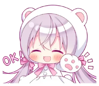 Sticker from くまの着ぐるみの女の子