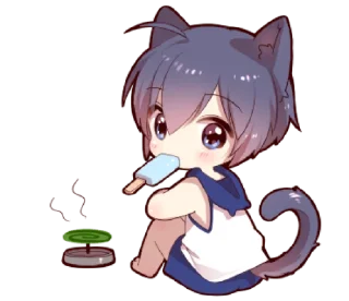 🍦 emoji Cat ears boy sticker @bistic Telegram sticker 19 of 40