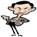 😐 emoji mr bean the animated series Telegram sticker 17 of 40